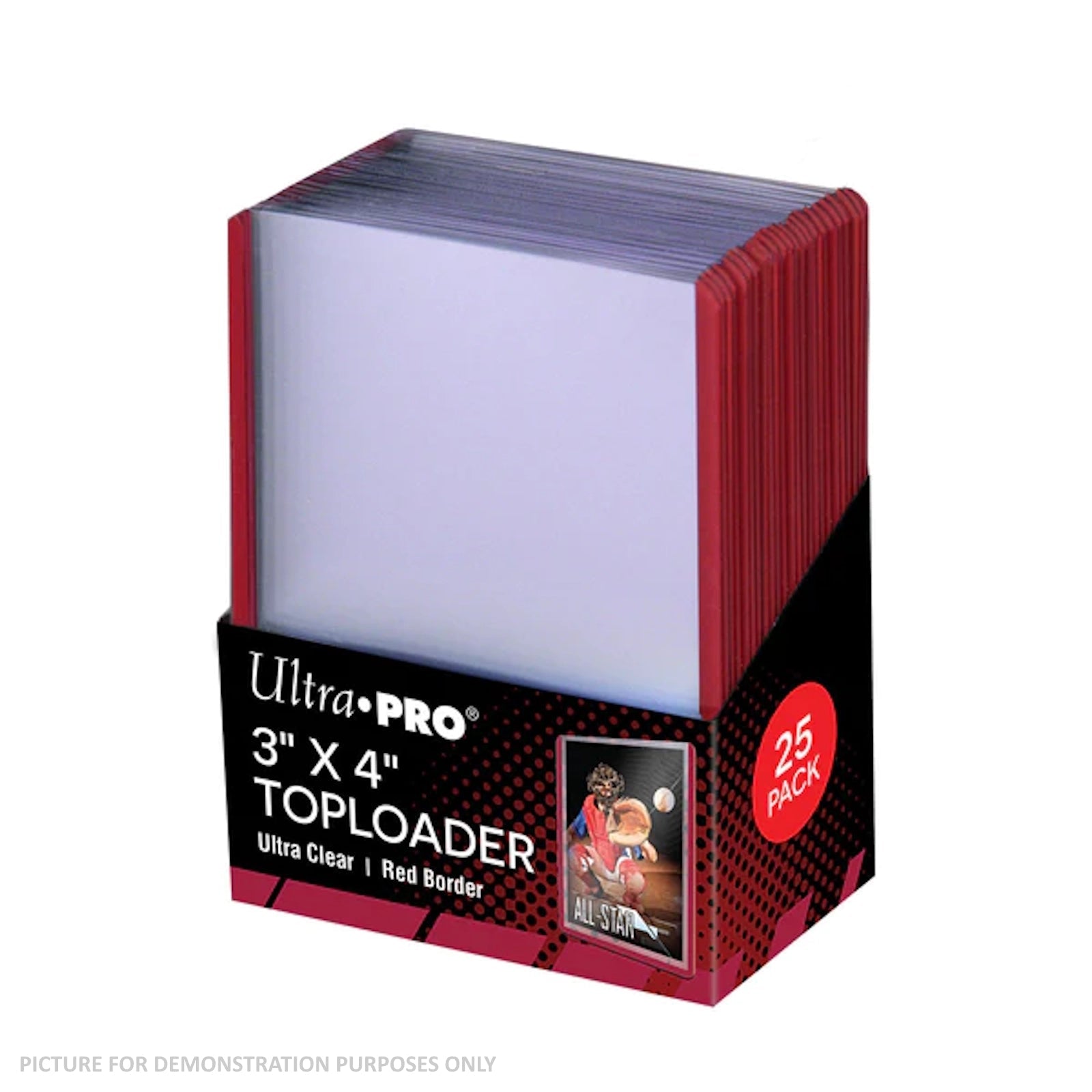 Ultra Pro RED Border Toploaders 3" X 4" - PACK OF 25